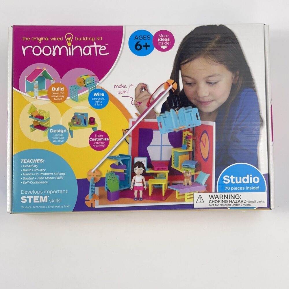 Roominate Studio Original Wired Building Kit 70pcs Girls STEM Set Toy Ages 6+